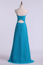 Load image into Gallery viewer, 2024 Sweetheart Chiffon Bridesmaid Dresses A-Line With Slit