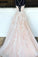 Princess Spaghetti Straps A Line Appliques Tulle Lace up Pink Prom Dresses SRS15305