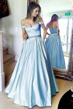 Load image into Gallery viewer, Off The Shoulder Yellow Long Zipper Back Beautiful Prom Dresses