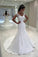 2024 Mermaid Tulle Off The Shoulder Wedding Dresses With Applique Sweep Train