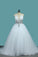 2023 A Line Spaghetti Straps Wedding Dresses Tulle With Beads Open Back