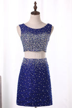 Load image into Gallery viewer, 2024 Homecoming Dresses Two-Piece Sheath Scoop Lace With Beading