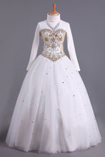 Load image into Gallery viewer, 2024 Musilim Quinceanera Dresses Sweetheart A Line With Beads Floor Length