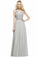 Lace Chiffon Prom Dresses Beading Applique A Line V Neck Evening Dresses