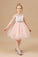 Chic Asymmetrical Sleeveless Applique Tulle Satin Flower Girl Dresses With Rhinestone Belt