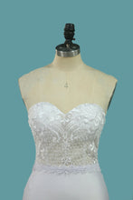 Load image into Gallery viewer, 2024 Mermaid Sweetheart Wedding Dresses Spandex &amp; Lace Sweep Train