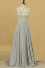 Load image into Gallery viewer, 2024 A Line Sweetheart Chiffon With Beading Prom Dresses