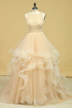 Load image into Gallery viewer, 2024 Popular Scoop Ball Gown Tulle Floor Length With Beading