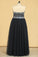 2024 Dark Navy A Line Prom Dresses Sweetheart Beaded Bodice Tulle Zipper Up