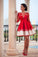 Long sleeve Short Red Sexy homecoming dress Lace dresses for homecoming 17607