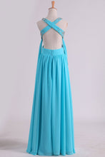 Load image into Gallery viewer, 2024 Prom Dresses A-Line Cross Back Chiffon Floor-Length