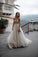 Rustic A Line Tulle Sweetheart Strapless Wedding Dresses, Sleeveless Beach Bridal Dresses SRS15526