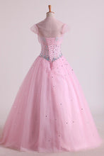 Load image into Gallery viewer, 2024 Sweetheart Beaded Bodice Quinceanera Dresse Tulle Floor Length