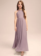 Load image into Gallery viewer, With Ruffles Scoop Bethany Junior Bridesmaid Dresses Floor-Length Cascading Chiffon Neck A-Line