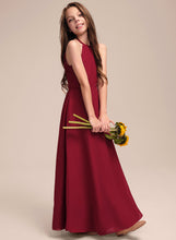 Load image into Gallery viewer, Floor-Length Scoop Setlla Junior Bridesmaid Dresses Chiffon A-Line Neck