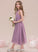 Kailey Junior Bridesmaid Dresses With Halter A-Line Ruffle Chiffon Tea-Length