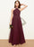 Ruffle Johanna Junior Bridesmaid Dresses With Chiffon Floor-Length V-neck A-Line