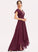 Neckline V-neck Embellishment CascadingRuffles Silhouette Fabric Length Lace A-Line Asymmetrical Nina Natural Waist Bridesmaid Dresses