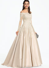 Load image into Gallery viewer, Off-the-Shoulder Sequins Ball-Gown/Princess Vicky Sweep Train Lace Satin With Prom Dresses