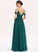 Floor-Length Embellishment V-neck Ruffle Silhouette Neckline A-Line Fabric Length Cecelia Spaghetti Staps Natural Waist Bridesmaid Dresses