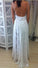 Stunning Backless White Lace Boho Spaghetti Straps Chiffon Beach Lace Lining Wedding Dress RS804