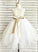 Tea-Length With Junior Bridesmaid Dresses Scoop Sash Paisley Neck Tulle A-Line