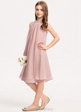 Load image into Gallery viewer, Neck Sequins Chiffon Rory Knee-Length A-Line Junior Bridesmaid Dresses Scoop With Beading