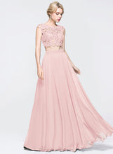 Load image into Gallery viewer, Floor-Length Chiffon Casey Sequins Scoop Prom Dresses With A-Line Beading Lace
