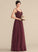 Fabric Silhouette Straps Lace V-neck Tulle A-Line Floor-Length Length Neckline Gwen Bridesmaid Dresses