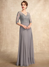 Load image into Gallery viewer, of Dress the Floor-Length Thirza Sequins With Mother Bride V-neck A-Line Mother of the Bride Dresses Chiffon Lace