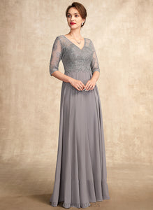 of Dress the Floor-Length Thirza Sequins With Mother Bride V-neck A-Line Mother of the Bride Dresses Chiffon Lace