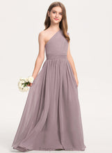 Load image into Gallery viewer, Junior Bridesmaid Dresses One-Shoulder Floor-Length Chiffon With Kathleen A-Line Ruffle