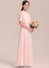 Load image into Gallery viewer, A-Line Chiffon Neck Junior Bridesmaid Dresses Scoop Joy Floor-Length