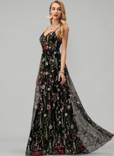 Load image into Gallery viewer, With Lace V-neck Beading Prom Dresses A-Line Amelia Floor-Length