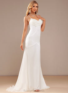 Chiffon Wedding Dresses V-neck Trumpet/Mermaid Lace Wedding Dress Melanie Train Sweep