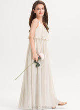 Load image into Gallery viewer, Junior Bridesmaid Dresses Kelsie V-neck Floor-Length Chiffon A-Line