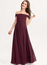 Load image into Gallery viewer, A-Line Junior Bridesmaid Dresses Off-the-Shoulder Chiffon Floor-Length Stacy