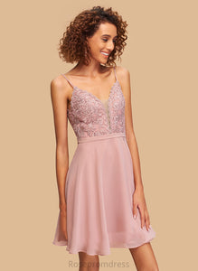 V-neck Chiffon Homecoming Dresses Homecoming Short/Mini A-Line Kristin Dress Lace With
