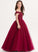 Junior Bridesmaid Dresses Greta Beading Tulle Floor-Length Off-the-Shoulder Lace Sequins Ball-Gown/Princess With