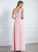 V-neck Floor-Length Ruffle Fabric Empire Silhouette Length Neckline Embellishment Annabel Knee Length Natural Waist Bridesmaid Dresses