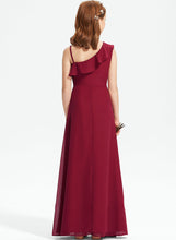 Load image into Gallery viewer, One-Shoulder Floor-Length Ruffles Junior Bridesmaid Dresses Chiffon Jaida With A-Line