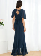 Load image into Gallery viewer, Neckline SplitFront V-neck Length Fabric Embellishment Silhouette Asymmetrical A-Line Mikaela Bridesmaid Dresses