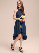 Load image into Gallery viewer, Chiffon With Neck Ruffles Micah Junior Bridesmaid Dresses Scoop A-Line Asymmetrical