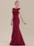 Sheath/Column ScoopNeck CascadingRuffles Fabric Embellishment Silhouette Floor-Length Length Neckline Dixie Bridesmaid Dresses