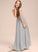 Ruffle Neck A-Line Aliya Chiffon Scoop With Floor-Length Junior Bridesmaid Dresses