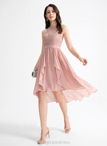 Neck Scoop Asymmetrical Homecoming Dresses Dress Jessica Lace Chiffon Homecoming With A-Line