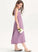 Ruffle Scoop Neck Chiffon Junior Bridesmaid Dresses Tea-Length Aryanna With A-Line
