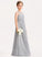 Natalya Lace Scoop Floor-Length Junior Bridesmaid Dresses Neck Chiffon A-Line