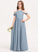 Ruffle Fiona Chiffon Floor-Length Scoop A-Line With Neck Junior Bridesmaid Dresses