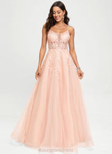 Load image into Gallery viewer, Lena With Scoop Floor-Length Prom Dresses Tulle A-Line Sequins Lace